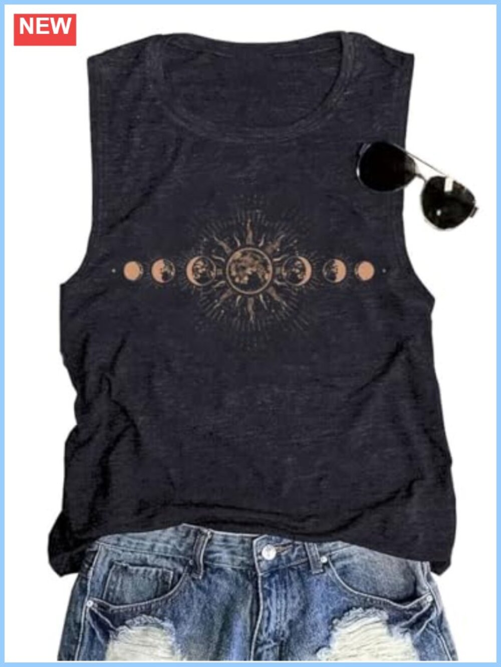 Women's Tank Tops Boho Sleeveless Crew Neck Floral Graphic Summer Shirts